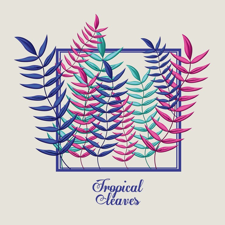 Vector tropical flowers design