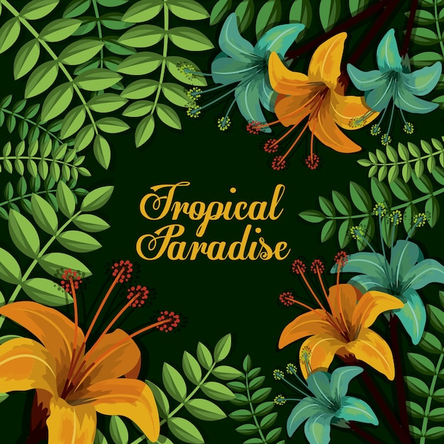 Tropical flowers design