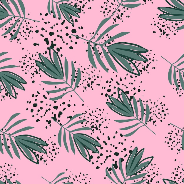 Tropical flowers seamless pattern Tropical palm leaves wallpaper