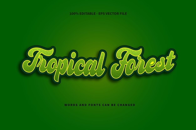 Tropical Forest Editable Text Effect Emboss Cartoon Style