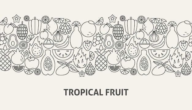 Concetto di banner di frutta tropicale