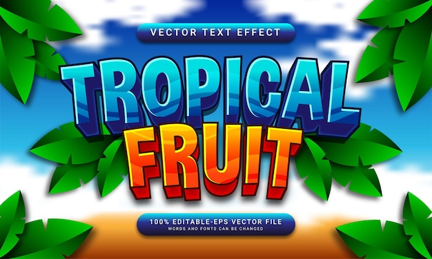 Frutta tropicale modificabile in stile testo effetto frutta naturale a tema