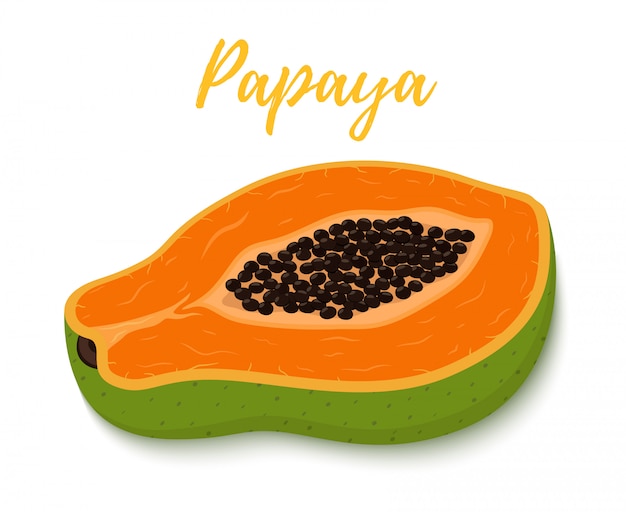 Tropical fruit - half of papaya with orange flesh