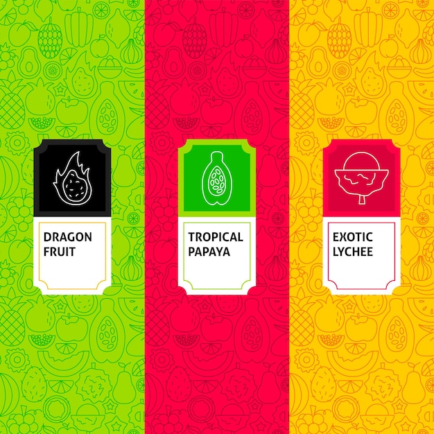 Tropical fruit package labels