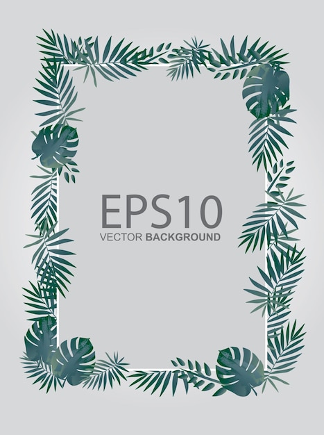 Tropical green leaf pattern background