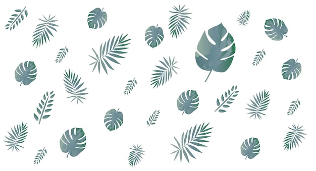 Tropical green leaf pattern background