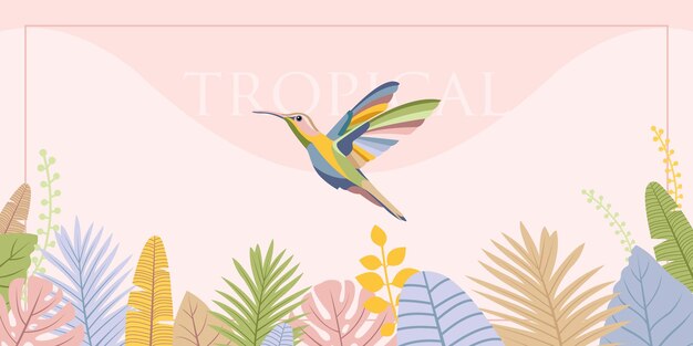Vector tropical illustration background vector