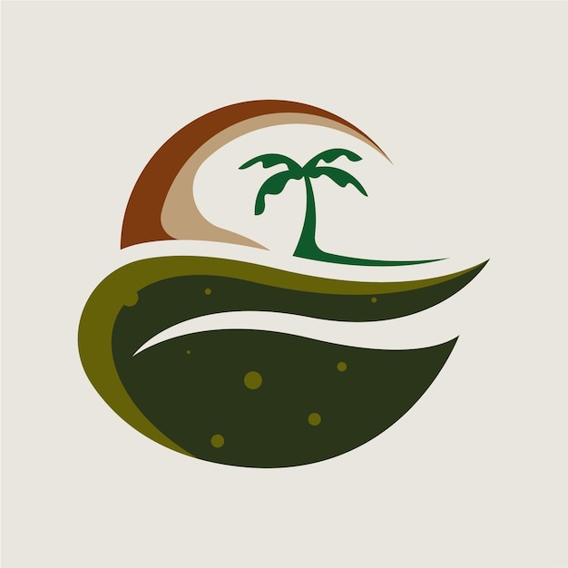 Tropical island vacation logo design