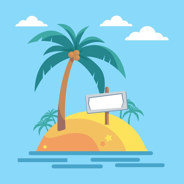 Vector tropical island