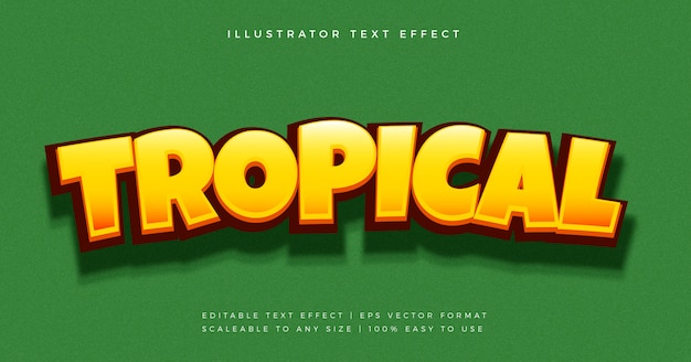 Tropical Jungle Fun Text Style Lettertype-effect