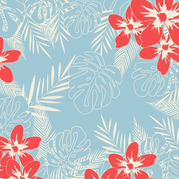 Tropical jungle leaves seamless pattern background