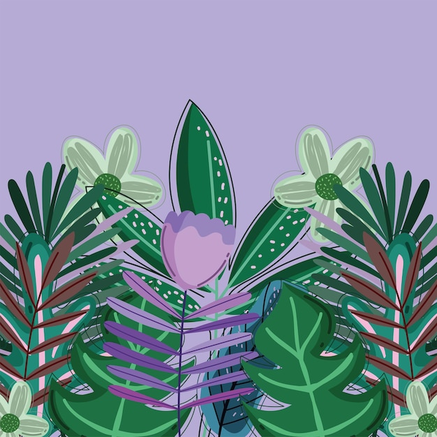 Vector tropical jungle leaves