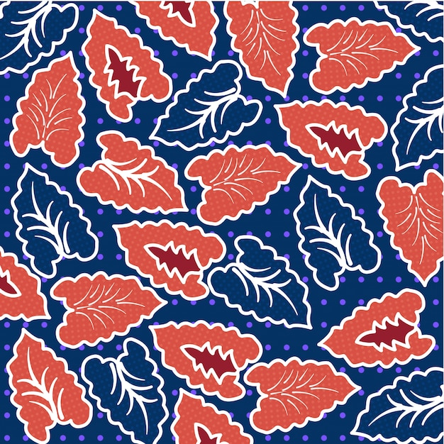 Tropical leaf batik pattern