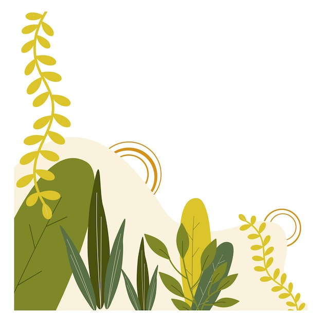 Vector tropical leaf corner border