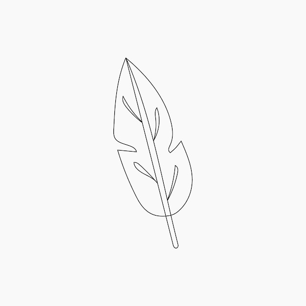 Tropical Leaf Line Art