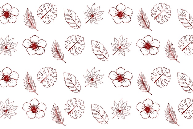열 대 잎 미니멀 원활한 패턴 벡터 디자인