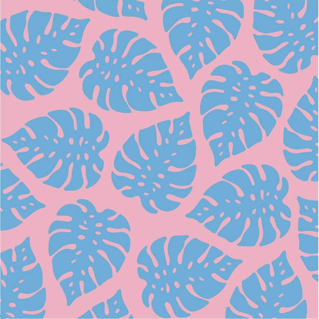 Tropical leaf pattern background social media post botanical floral vector illustration