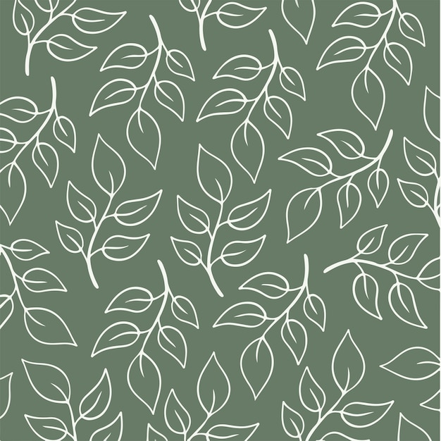 Tropical Leaf Pattern Background Social Media Post Botanical Floral Vector Illustration