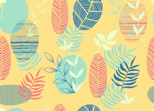 Tropical Leaf Seamless Pattern Design