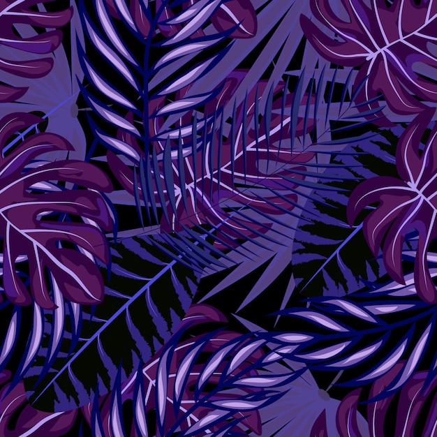 Vector tropical leaf seamless pattern.