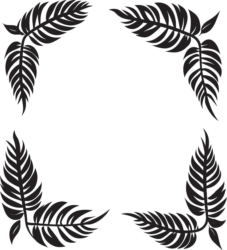 Vector tropical leafy border for luxurious travel event branding