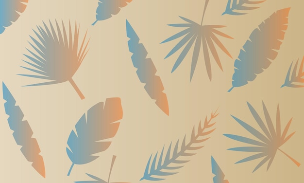 Vettore foglie tropicali sfondo illustrazione, sfondo tropicale