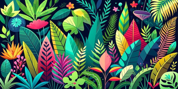 tropical leaves banner design or background