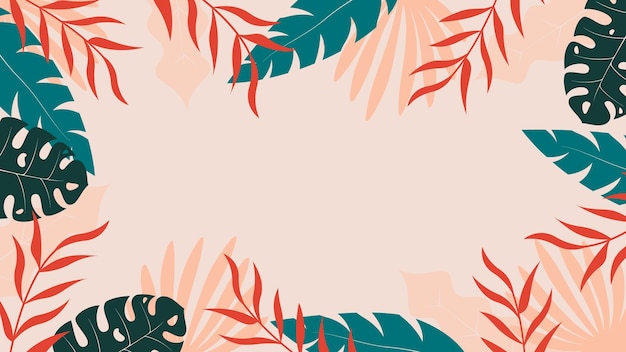 tropical leaves border template