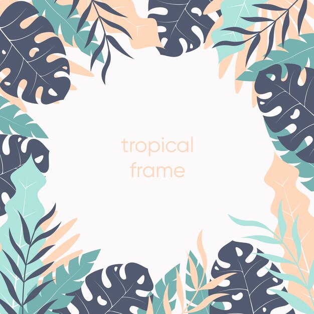 Tropical leaves border