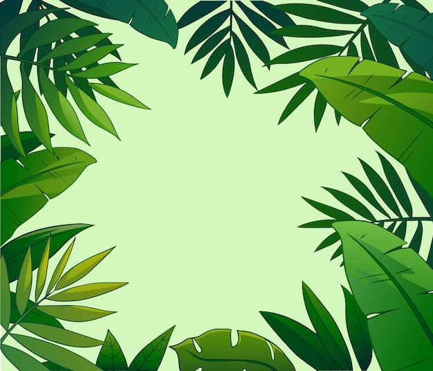 Tropical leaves frame