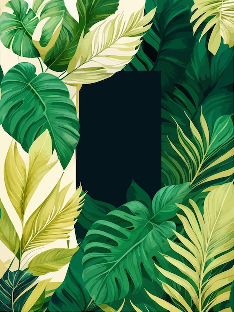 Tropical Leaves Frame