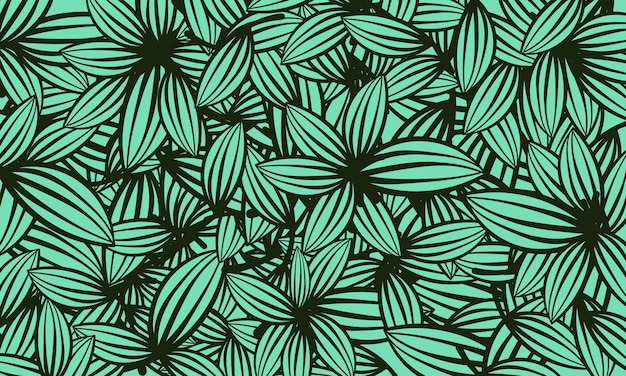 熱帯の葉のパターンのベクトルの背景