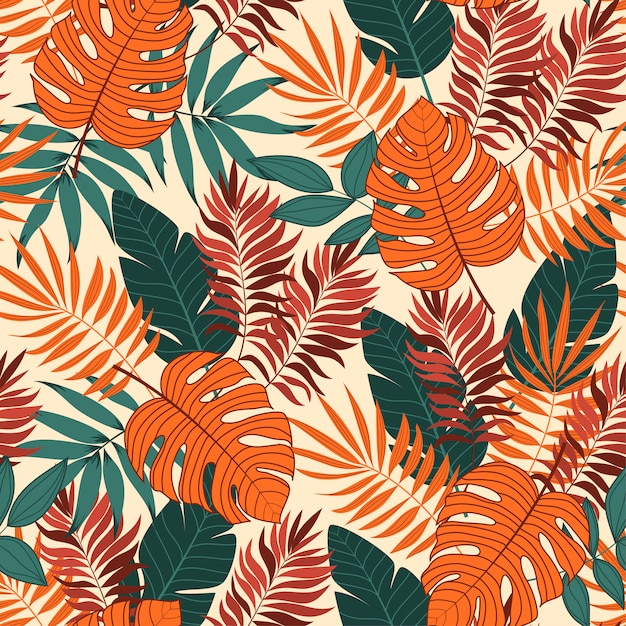 Tropical leaves and plants