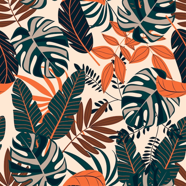 Tropical leaves and plants