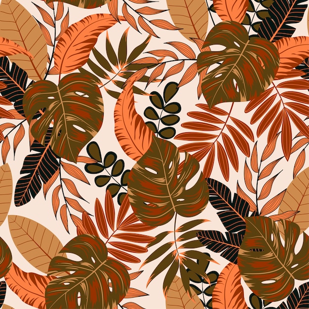 Tropical leaves and plants