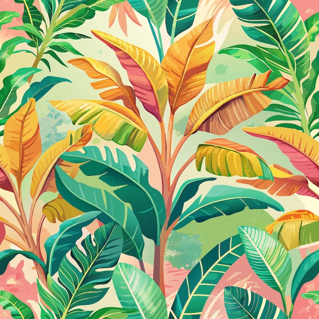 tropical leaves retro