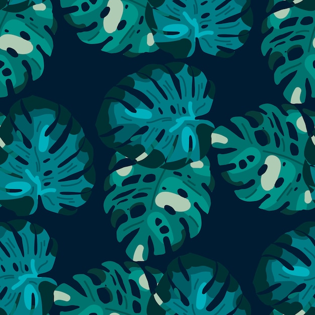 Tropical leaves. seamless floral pattern.