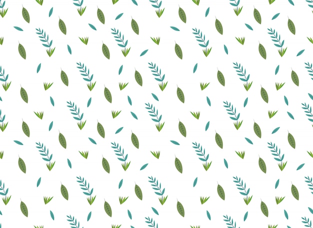 Tropical Leaves seamless pattern on white background.