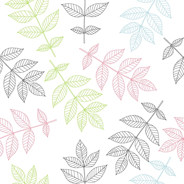 Tropical leaves seamless pattern