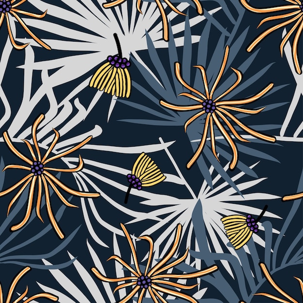 Tropical Leaves Seamless Pattern