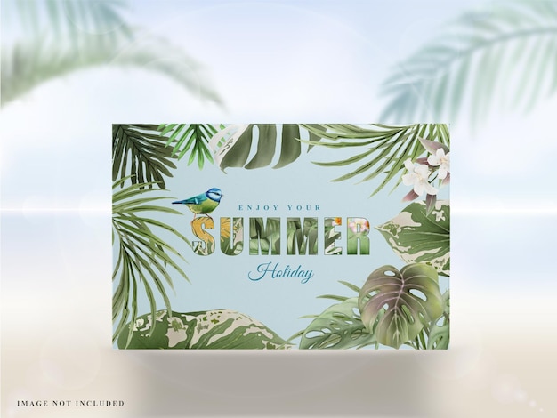 Tropical leaves Summer banner