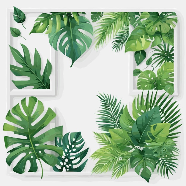 Vector tropical leaves vector