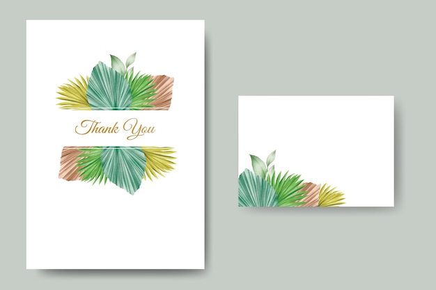 Tropical Leaves Wedding Invitation Card