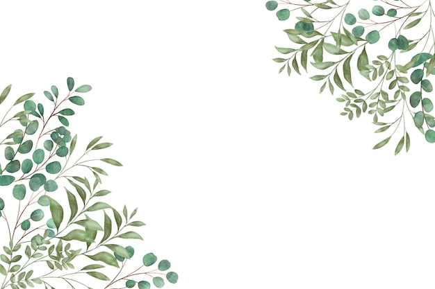 Vector tropical leaves with copy space