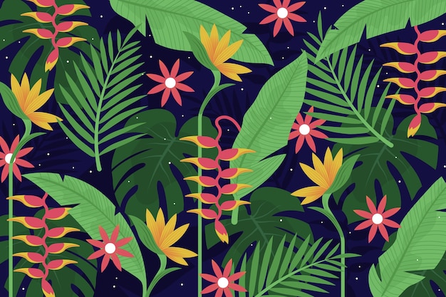 Tropical leaves for zoom wallpaper concept