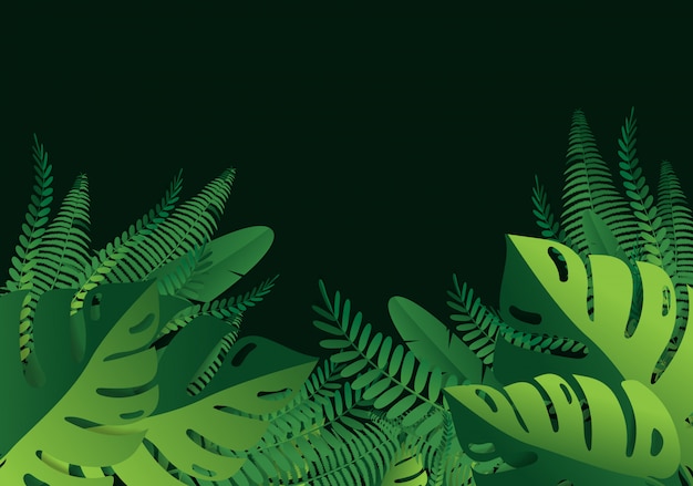 Vector tropical leaves