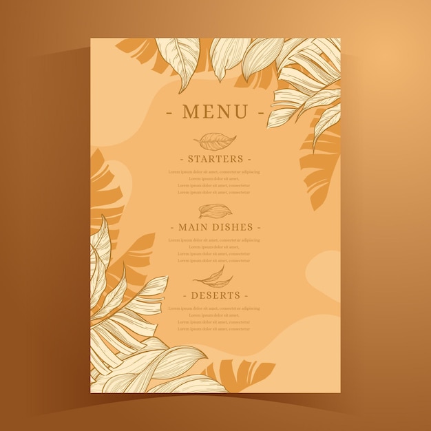 Vector tropical menu template