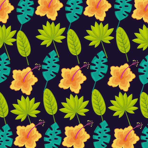 Vector tropical natural leaves