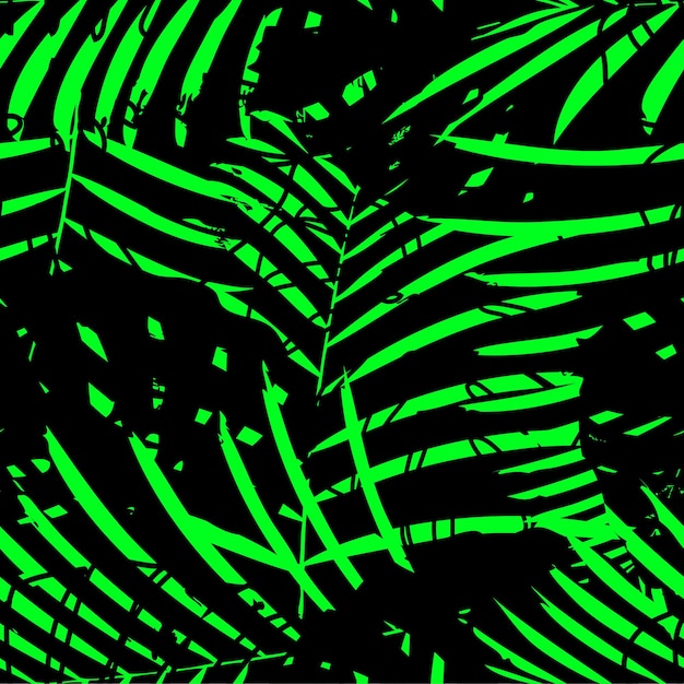 Motivo di sfondo in tessuto ornato di foglie al neon tropicale senza cuciture