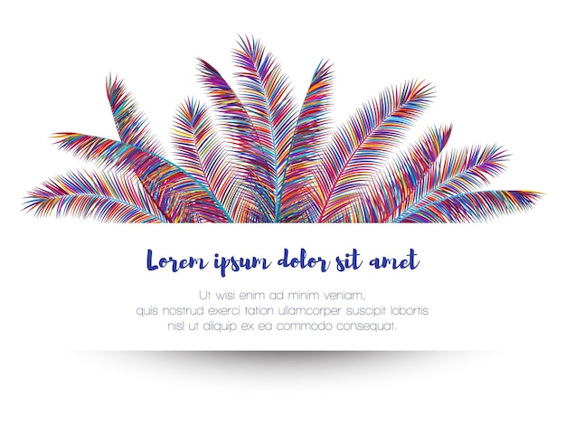 tropical palm leaves botanical vector illustration exotic nature card banner frame